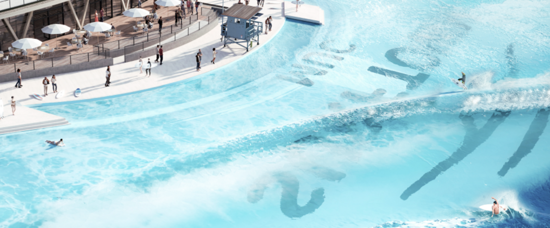 Wave Pool von o2 SURFTOWN MUC aus der Vogelperspektive